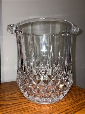 Cristal d’Arques Longchamp Crystal Champagne Ice Bucket Server with Handles EUC!